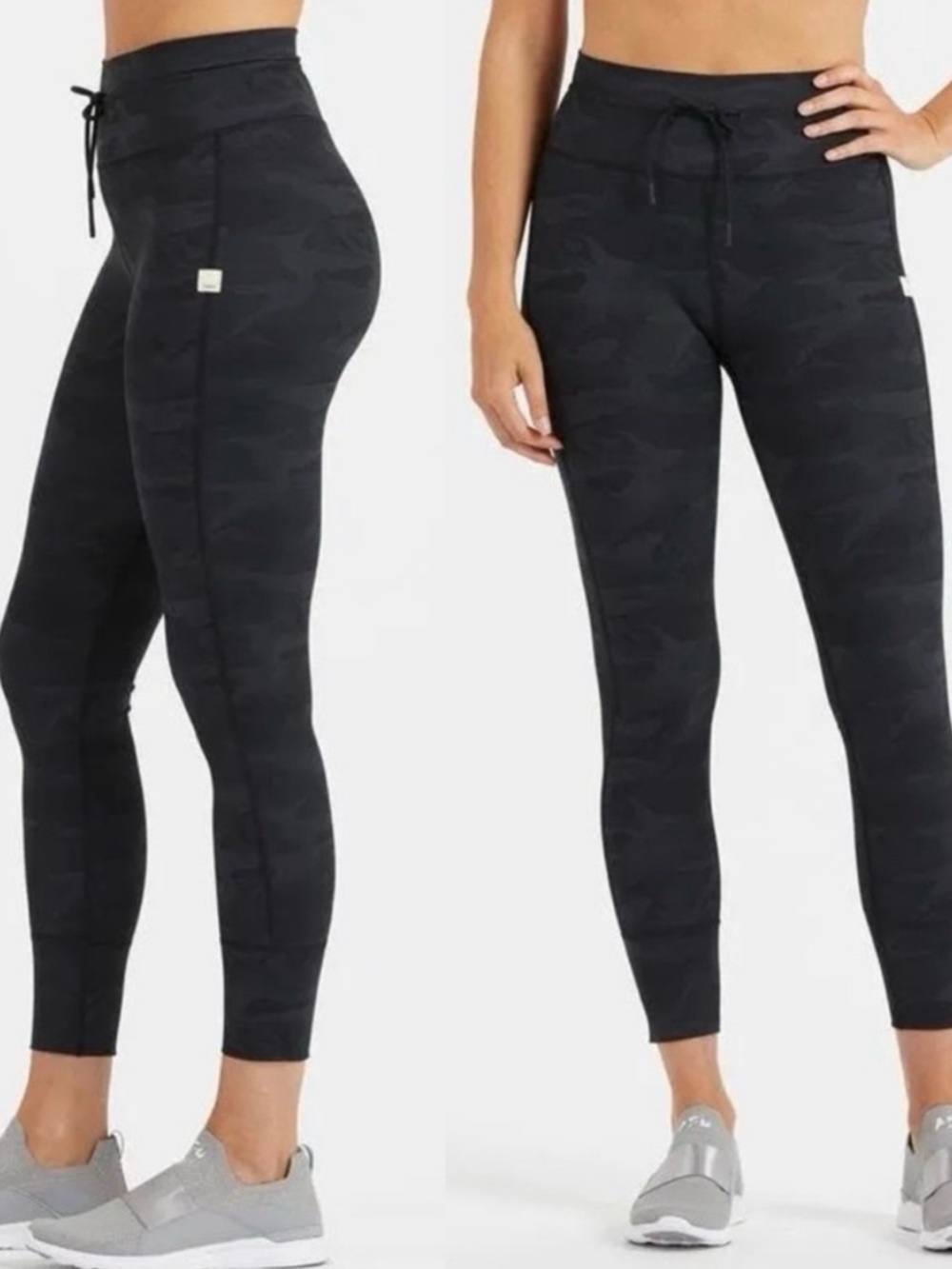 Vuori Daily Leggings Ankle Cropped High Waisted Woman's Size Small Black Camo